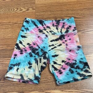 Hollister Tie-Dye Ultra High Waist Biker Shorts - Pink, Blue, Yellow, Black